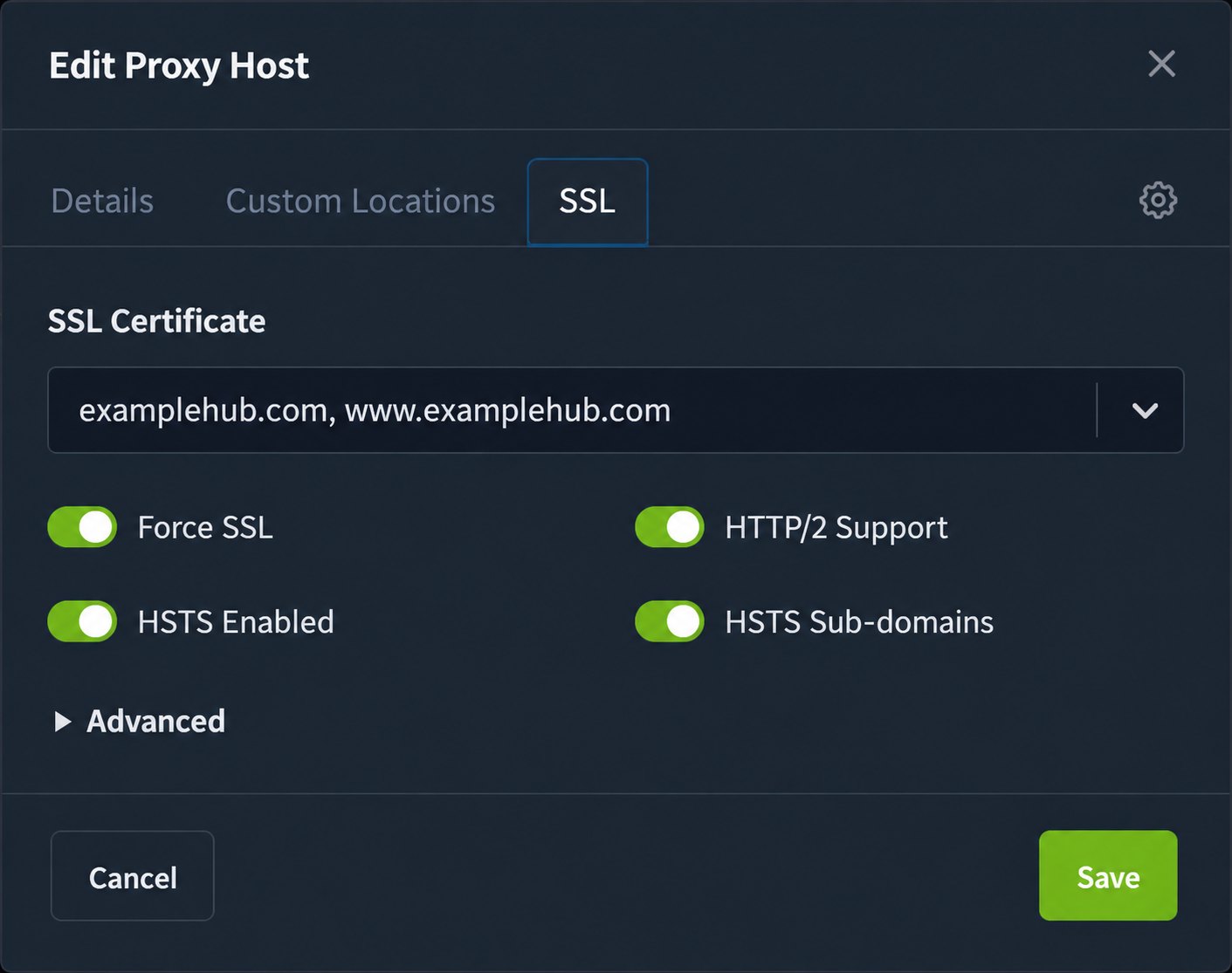 Nginx Proxy Manager SSL settings for WordPress on an ARM VPS with Docker
